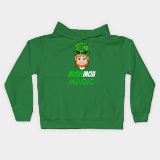 Funny Saint Patricks Day IrishMOJI Magic Leprechaun Kids Hoodie